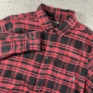 EDDIE BAUER FLANNEL SHIRT MENS LARGE MULTICOLOR BUTTON DOWN PLAID LONG SLEEVE